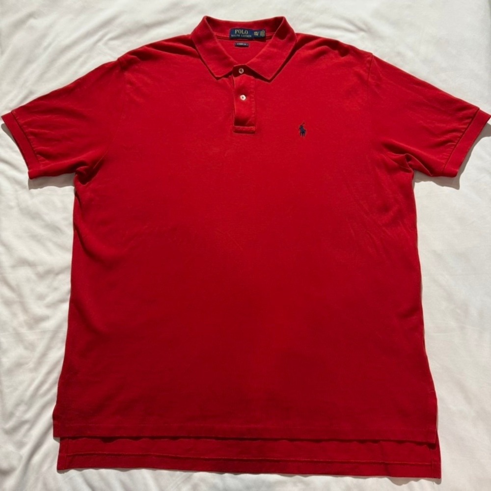 Polo Ralph Lauren Polo Shirt Mens XXL Red Classic Fit Short Sleeve Cotton Pony